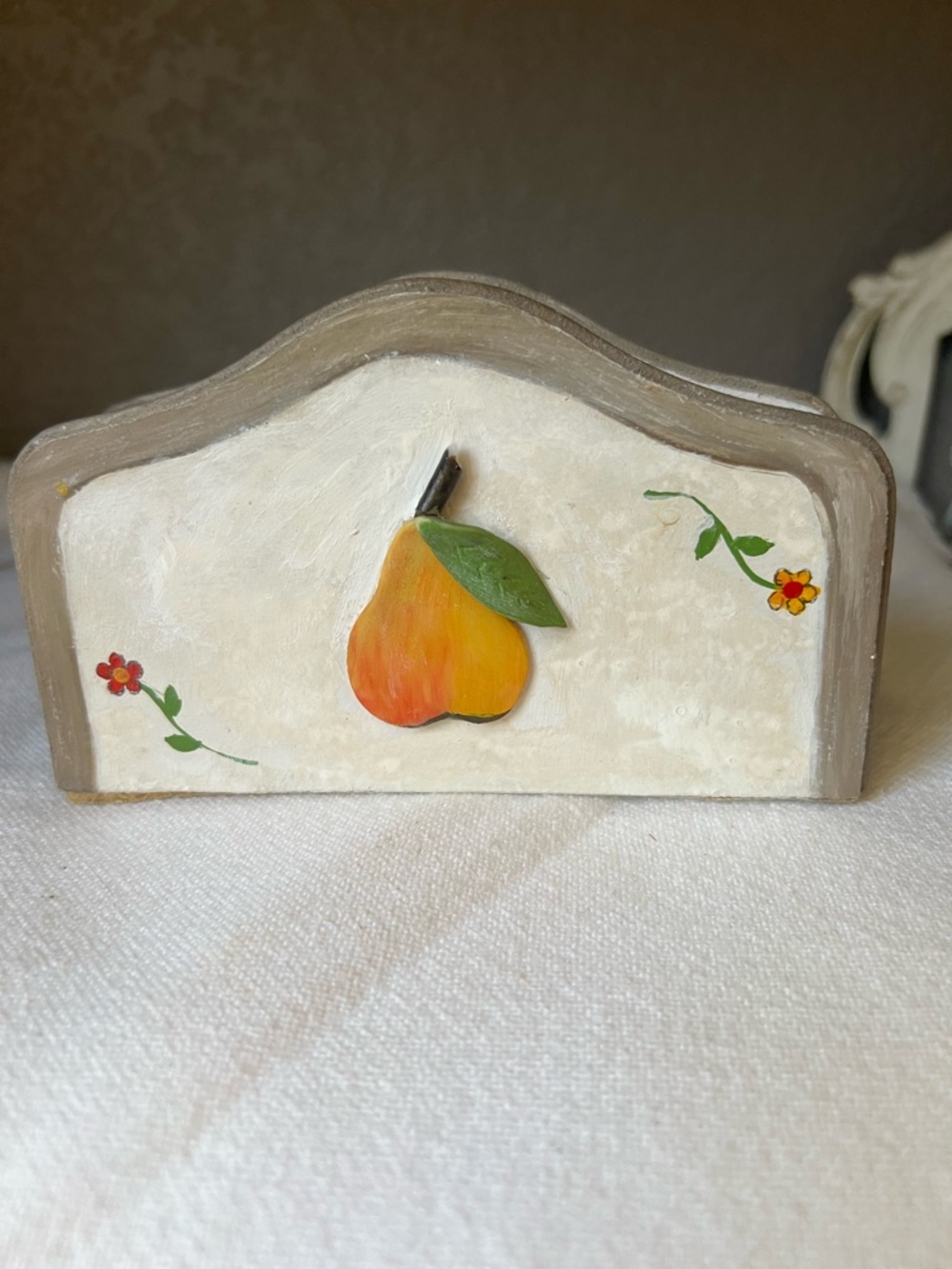 Hand-Painted Wooden Apple Napkin Holder - Red & Green - Picture 8 of 10